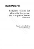 Test Bank for Horngren's Financial & Managerial Accounting, The Managerial Chapters, 8th Edition Tracie Miller-Nobles, Brenda Mattison