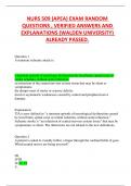 NURS 509 &lpar;APEA&rpar; EXAM RANDOM  QUESTIONS &comma; VERIFIED ANSWERS AND  EXPLANATIONS &lpar;WALDEN UNIVERSITY&rpar;  ALREADY PASSED