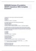 NGR6200 Quizzes (Foundation, HEENT) Questions With Complete Answers!!