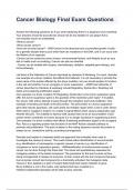 Cancer Biology Final Exam Questions 22024&sol;2025 &lpar;100&percnt; verified