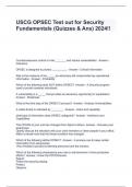 USCG OPSEC Test out for Security Fundamentals &lpar;Quizzes & Ans&rpar; 2024&excl;&excl;