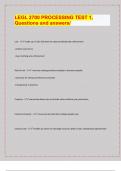 LEGL 2700 PROCESSING TEST 1&comma;  Questions and answers&sol;&vert; LATEST EXAM UPDATES&vert; 2024&sol;25 &vert;