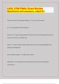 LEGL 2700 FINAL Exam Review  Questions and answers&comma; rated A&plus;&vert; LATEST EXAM UPDATES&vert; 2024&sol;25 &vert;