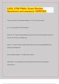 LEGL 2700 FINAL Exam Review  Questions and answers&sol; VERIFIED&period;&vert; LATEST EXAM UPDATES&vert; 2024&sol;25 &vert;