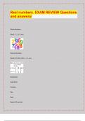 Real numbers&period; EXAM REVIEW Questions  and answers&sol;&vert; LATEST EXAM UPDATES&vert; 2024&sol;25 &vert;