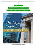 Solution Manual For The Legal Environment of Business, 14th Edition by Roger E. Meiners, Verified Chapters 1 - 22 Complete, Newest Version