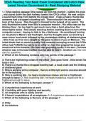 TEAS Reading Test Bank Exam Completed 2023-2024 New  Latest Version Guaranteed A&plus; Best Studying Material
