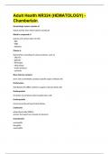 Adult Health NR324 &lpar;HEMATOLOGY&rpar; - Chamberlain&period;