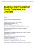BUNDLE FOR Business Communication Exam Questions and Answers All Correct Answers