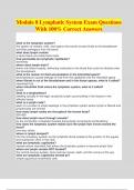 Module 8 Lymphatic System Exam Questions With 100&percnt; Correct Answers