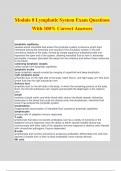Module 8 Lymphatic System Exam Questions With 100&percnt; Correct Answers
