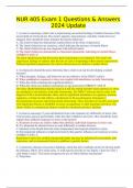 NUR 405 Exam 1 Questions & Answers 2024 Update