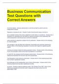Business Communication Test Questions with  Correct Answers