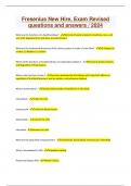 Fresenius New Hire&comma; Exam Revised questions and answers &sol; 2024