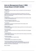 Intro to Management Exam 1 RBS Cheat Sheet 3 STUDY GUIDE
