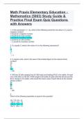 Math Praxis Elementary Education - Mathematics (5003) Study Guide & Practice Final Exam Quiz Questions with Answers