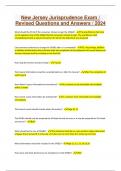 New Jersey Jurisprudence Exam &sol; Revised Questions and Answers &sol; 2024