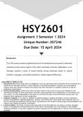 HSY2601 Assignment 3 &lpar;ANSWERS&rpar; Semester 1 2024 - DISTINCTION GUARANTEED