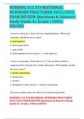 NURSING 412 ATI MATERNAL NEWBORN PROCTORED 2022&sol;2023 EXAM REVIEW Questions & Answers Study Guide A&plus; Grade &vert; 100&percnt; SOLVED