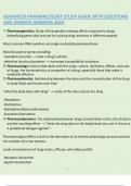 ADVANCED PHARMACOLOGY STUDY GUIDE WITH QUESTIONS AND VERIFIED ANSWERS 2024