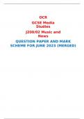 OCR  GCSE Media Studies  J200/02 Music and News  QUESTION PAPER AND MARK SCHEME FOR JUNE 2023 (MERGED) 