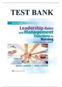 Test Bank - Leadership Roles and Management Functions in Nursing: Theory and Application, 11th Edition (Huston, 2024), Chapter 1-25 | All Chapters