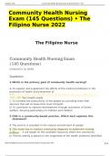 Community Health Nursing Exam (145 Questions) • The Filipino Nurse 2022