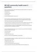 NR 442 community health exam 2 questions and correct answers 2024-2025 latest edition 