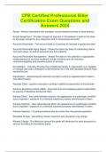 CPB Certified Professional Biller Certification Exam Questions and Answers 2024