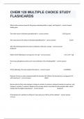 CHEM 120 MULTIPLE CHOICE STUDY FLASHCARDS Actual Exam Questions And Verified Answers.