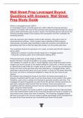Wall Street Prep Leveraged Buyout Questions with Answers Wall Street Prep Study Guide.