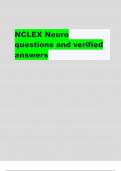 NCLEX Neuro questions and verified answers