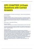 CPC CHAPTER 14 Exam Questions with Correct Answers