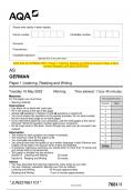 2023 AQA AS GERMAN 7661&sol;1 Paper 1 Listening&comma; Reading and Writing Question Paper & Mark scheme &lpar;Merged&rpar; June 2023 &lbrack;VERIFIED&rsqb;