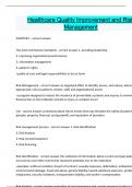 Healthcare Quality Improvement and Risk Management Questions and answers latest update