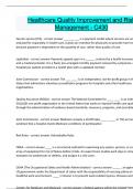 Healthcare Quality Improvement and Risk Management - C430 Questions and answers latest update