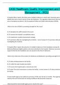 C430 Healthcare Quality Improvement and Risk Management - WGU Questions and answers latest update