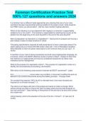 Foreman Certification Practice Test 100&percnt; 127 questions and answers 2024