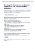 Nursing 145 Midterm Correct Question and Answer with verified Solution &lpar;Grade A&plus;&rpar;