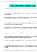 Cyber Awareness Challenge 2024 Questions and answers latest update
