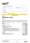 2023 AQA GCSE CITIZENSHIP STUDIES 8100&sol;2 Paper 2 Question Paper & Mark scheme &lpar;Merged&rpar; June 2023 &lbrack;VERIFIED&rsqb;