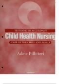 TESTBANK FOR CHILD HEALTH NURSING CARE OF THE CHILD AND FAMILY BY ADELE PILLITERI