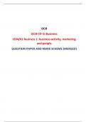   OCR GCSE (9–1) Business  J204/01 Business 1: business activity, marketing and people  QUESTION PAPER AND MARK SCHEME (MERGED)  