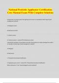 National Pesticide Applicator Certification Exam Bundle With Complete Solutions