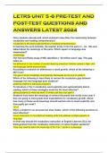 LETRS UNIT 5 -8 PRE-TEST AND POST-TEST QUESTIONS AND ANSWERS LATEST 2024
