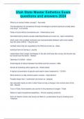 Utah State Master Esthetics Exam questions and answers 2024
