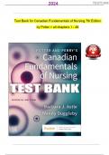 TEST BANK For  Canadian Fundamentals of Nursing 7th Edition By Potter and Perry's | Verified Chapter's 1 - 48 | Complete||Latest 2024