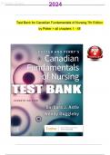Test Bank For Canadian Fundamentals of Nursing 7th Edition By Potter and Perry's ||Verified Chapters 1 - 48 ||Complete||Latest 2024