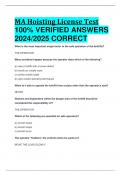 MA Hoisting License Test 100&percnt; VERIFIED ANSWERS  2024&sol;2025 CORRECT RATED A&plus;&plus;