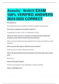Annuity - WebCE EXAM 100% VERIFIED ANSWERS  2024/2025 CORRECT RATED A+= 